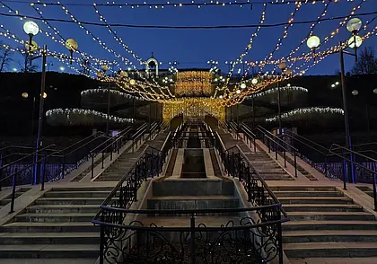 Парк Подниколья Могилева в огнях – новогодних. Фоторепортаж