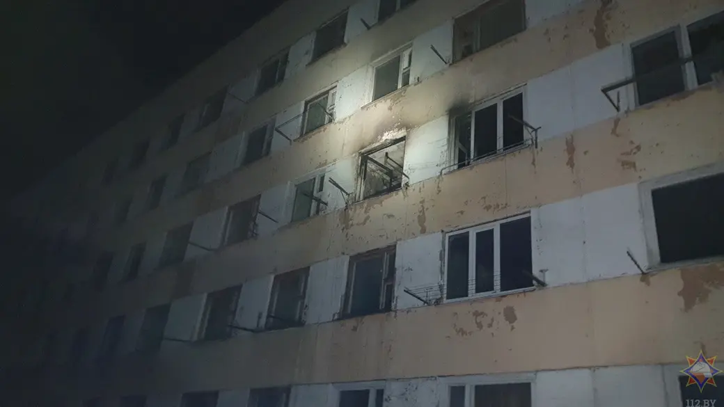 24.12.2025 г. Пожар в общежитии в Кричеве. Фото: Могилевское областное УМЧС