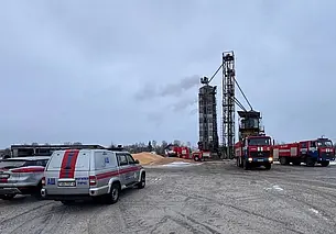 Пожар на зерносушильном комплексе в Могилевском районе: возгорание ликвидировано (видео)