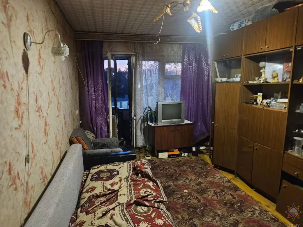 19 сентября 2026 года. Пожар в доме на бульваре Юбилейном в Могилеве. Фото: МЧС.