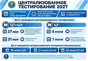 График ЦЭ и ЦТ в 2027 году утвержден в Беларуси