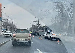 ДТП с автобусом на Пушкинском проспекте в Могилеве: пассажиры не пострадали
