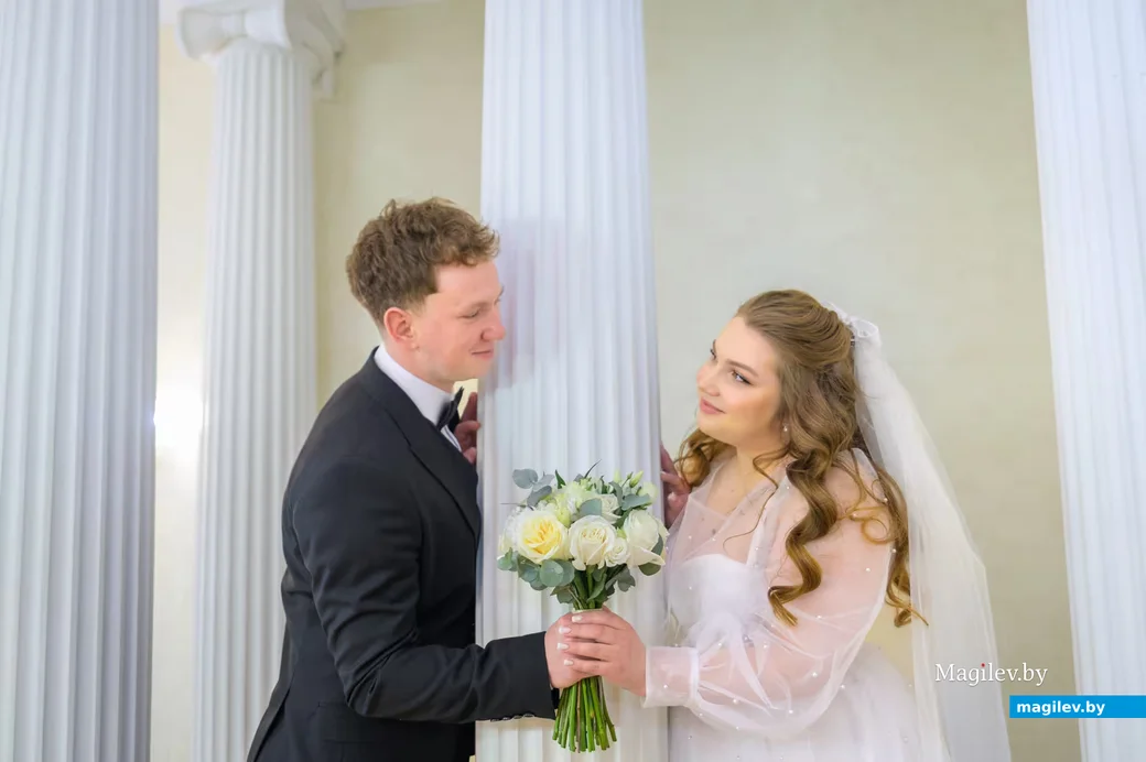 20.02.2026. Отдел ЗАГС Бобруйского горисполкома. Свадебная пара. Ксения и Евгений