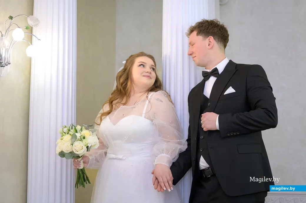 20.02.2026. Отдел ЗАГС Бобруйского горисполкома. Свадебная пара. Ксения и Евгений