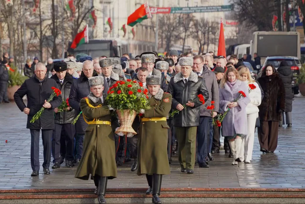  23.02.2026 г. Могилев, пл. Славы. Фото: t.me/moymogilev