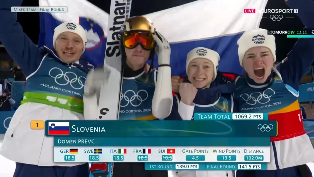 10.02.2026, Олимпийские игры.. Словения – чемпион! Брат и сестра Превцы в центре