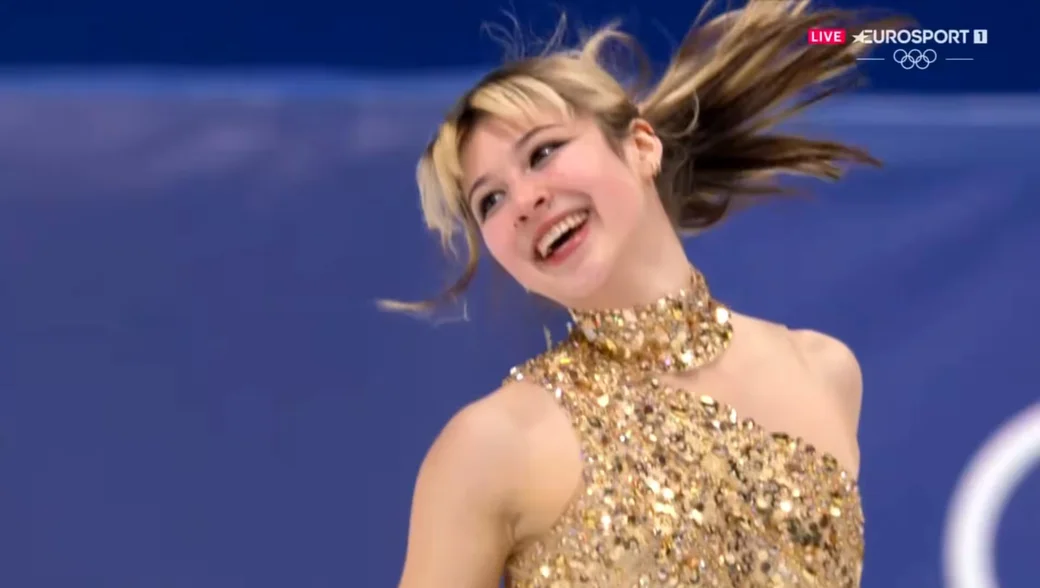 19.02.2026, Олимпийские игры.  Алиса Лю (США) в золотом 