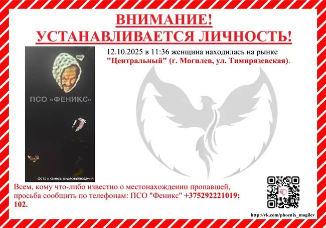 В Могилеве устанавливается личность пожилой женщины