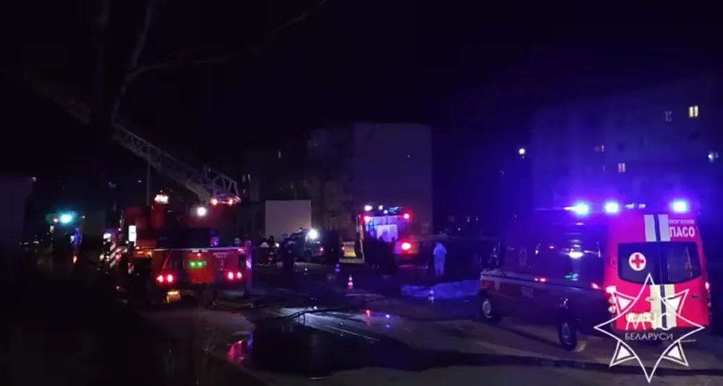  17.03.2026 г. Пожар в общежитии в Могилеве. Фото: МЧС Беларуси