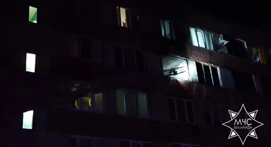  17.03.2026 г. Пожар в общежитии в Могилеве. Фото: МЧС Беларуси