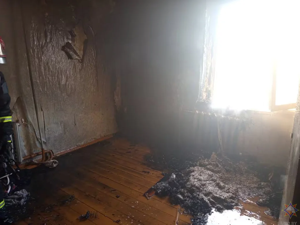  19.02.2026 г. Пожар в Быхове. Фото: Могилевское областное УМЧС