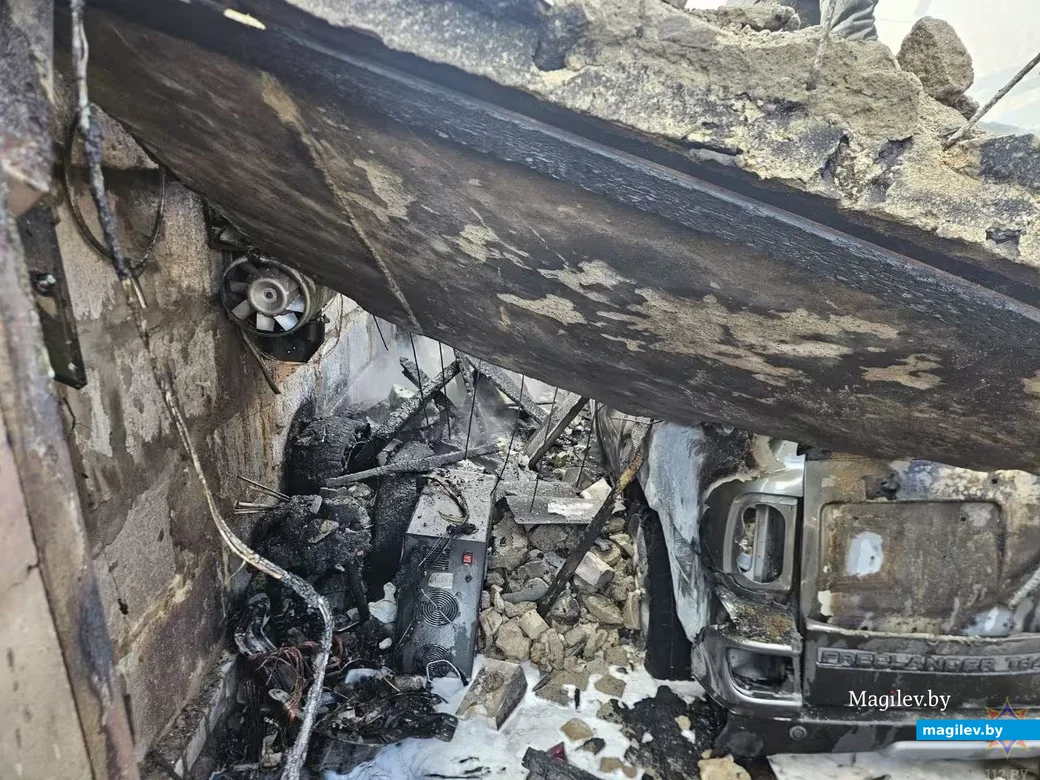  26.03.2026 г. Пожар в Могилеве на ул. Архитектурной. Фото: Могилевское областное УМЧС