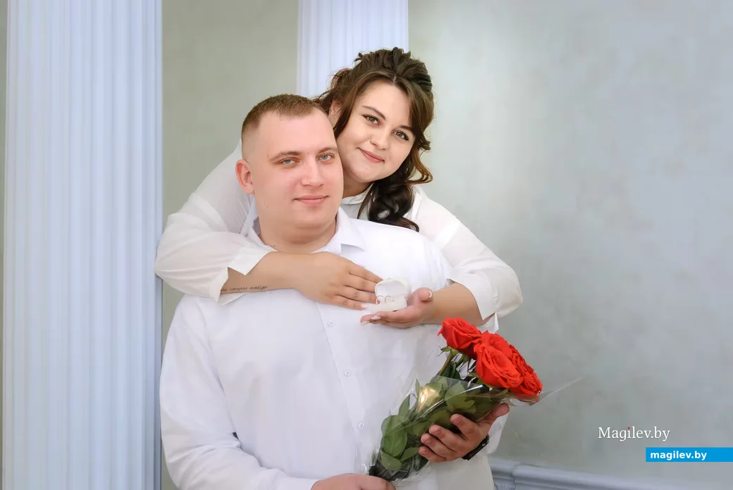 03.04.2026. Отдел ЗАГС Бобруйского горисполкома. Свадебная пара. Дарья и Игорь Орешины