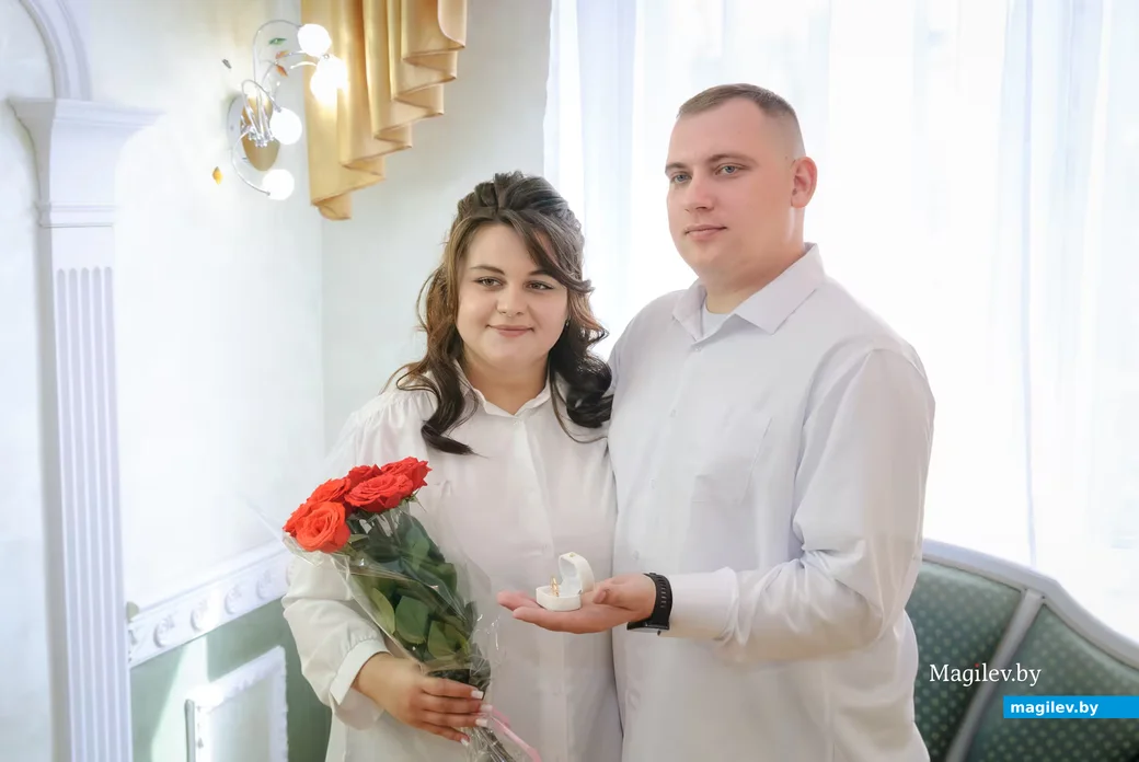 03.04.2026. Отдел ЗАГС Бобруйского горисполкома. Свадебная пара. Дарья и Игорь Орешины