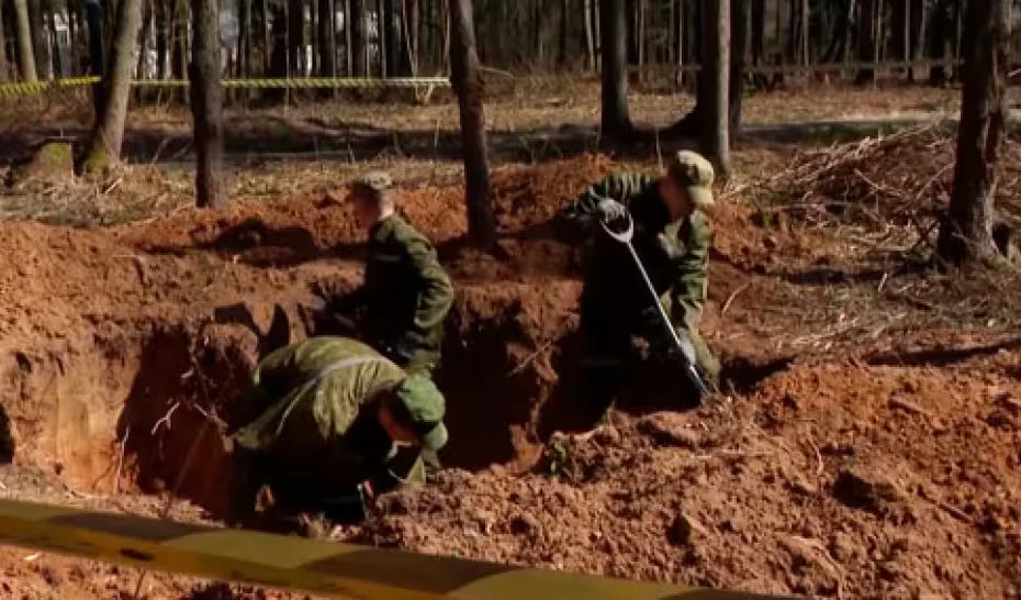  Могилев. Раскопки в Казимировском лесу. Кадр ОНТ.
