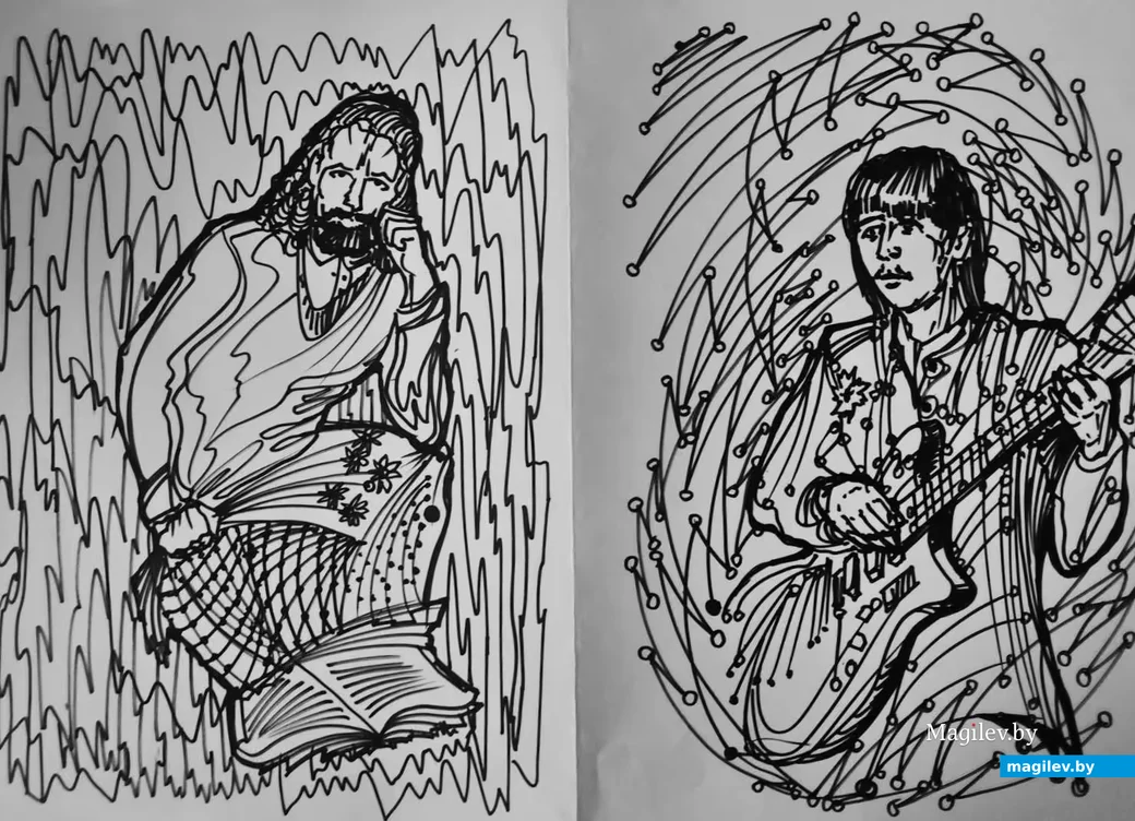 Филипп (слева) и Володя Корнеев. Рисунок Виктора де Буга.