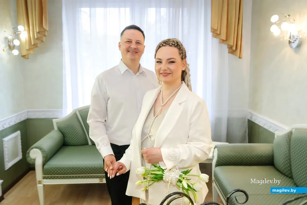 15.04.2026. Отдел ЗАГС Бобруйского горисполкома. Свадебная пара. Елизавета и Антон