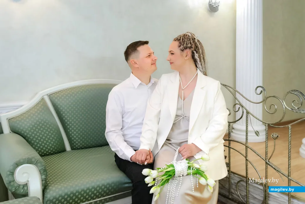 15.04.2026. Отдел ЗАГС Бобруйского горисполкома. Свадебная пара. Елизавета и Антон