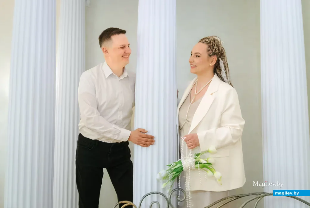 15.04.2026. Отдел ЗАГС Бобруйского горисполкома. Свадебная пара. Елизавета и Антон
