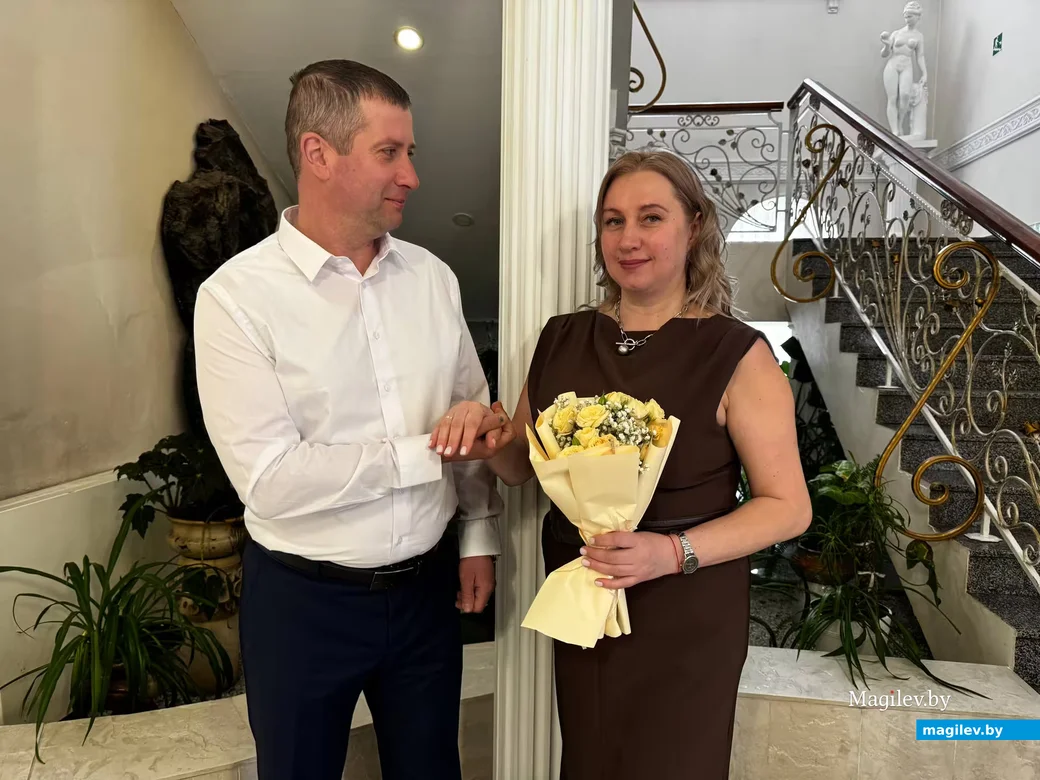 24.04.2026 г. Могилев. ЗАГС. Свадебная пара недели: Наталья Таирова и Юрий Иванчиков. 