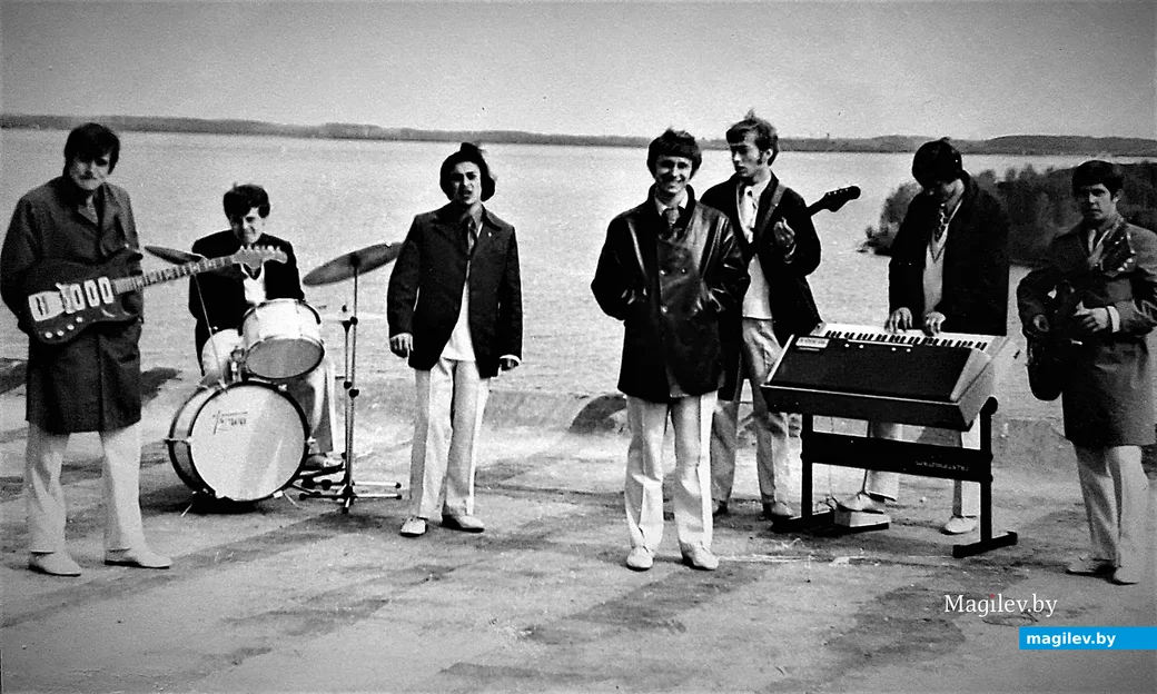  1970-е. ВИА «Лира» на записи передачи Белорусского телевидения.