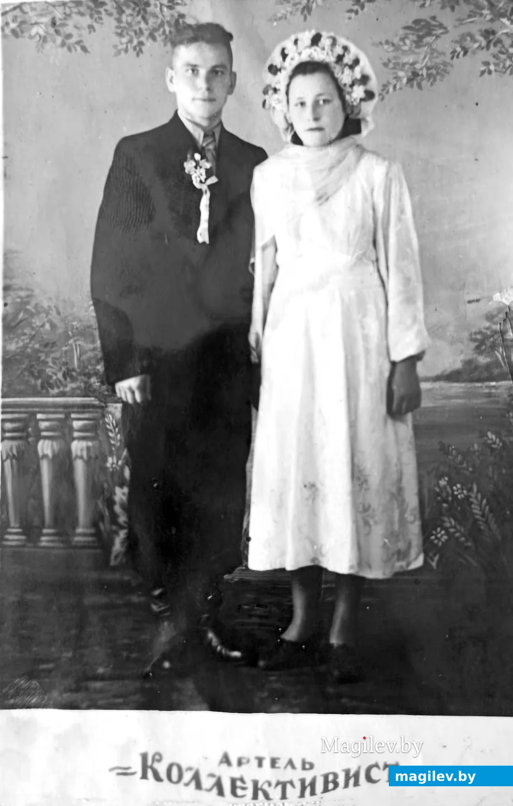 1955 г. Свадьба Михаила и Раисы Глыцко. Фото сделано в бобруйской артели "Коллективист".