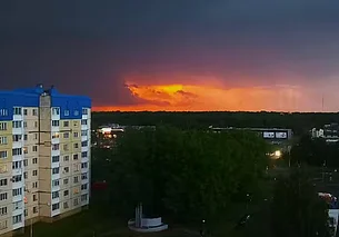 Майская гроза в могилевской Казимировке: красота, да и только!
