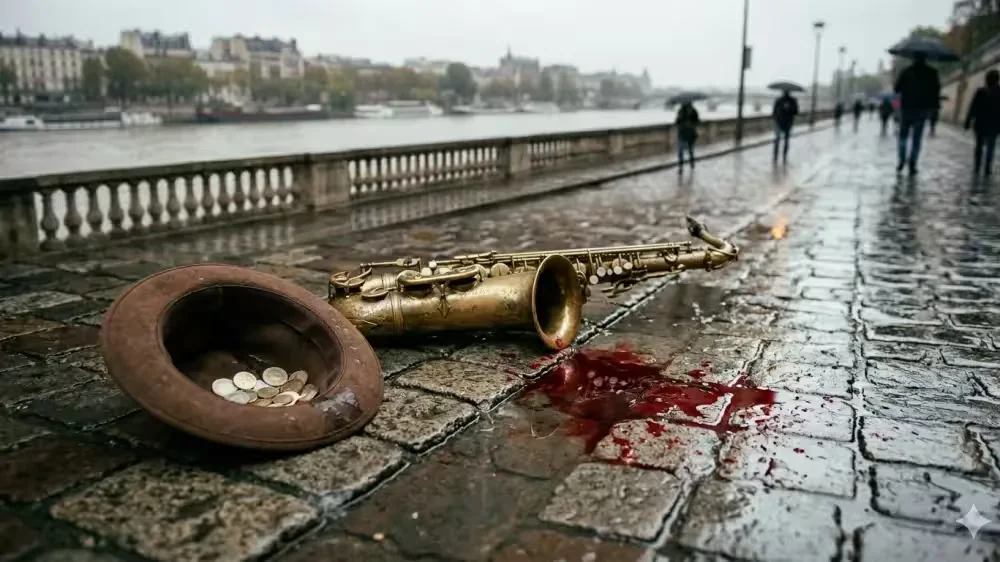  В Санкт-Петербурге стреляли в саксофониста. Изображение сгенерировано ИИ.