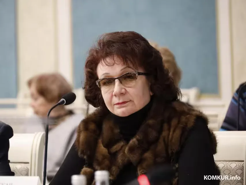 Март 2026 г.. Ирина Роскач на встрече ветеранов в головном офисе Беларусбанка в Минске.