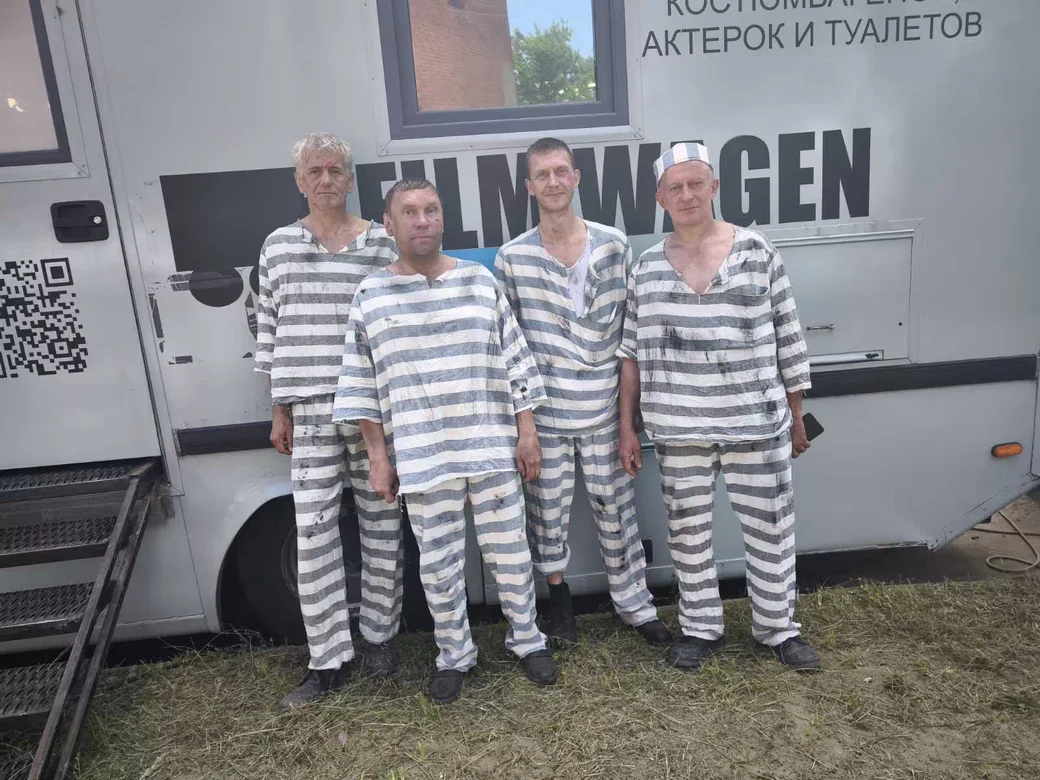 На съемках фильма "Фунтик" в Бобруйске.