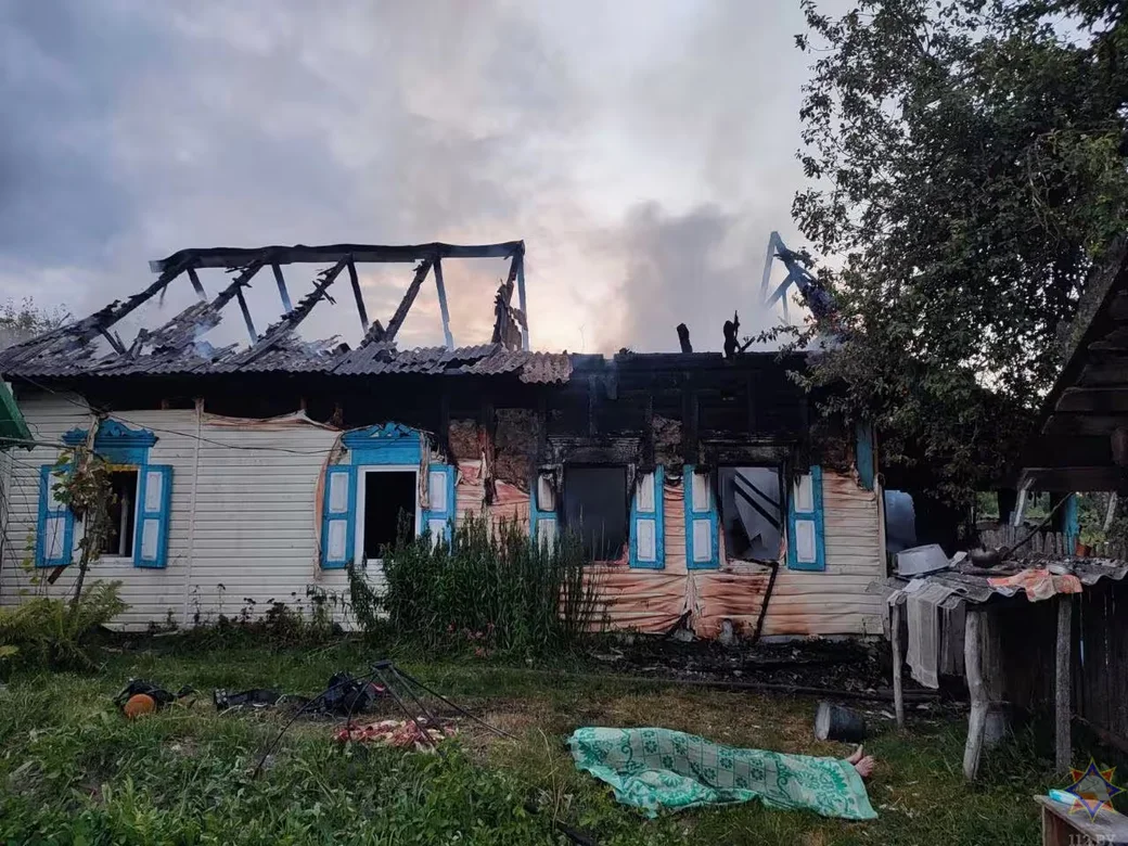 26 июня 2026 года. Пожар в аг. Жорновка Осиповичского района. Фото: МЧС. 
