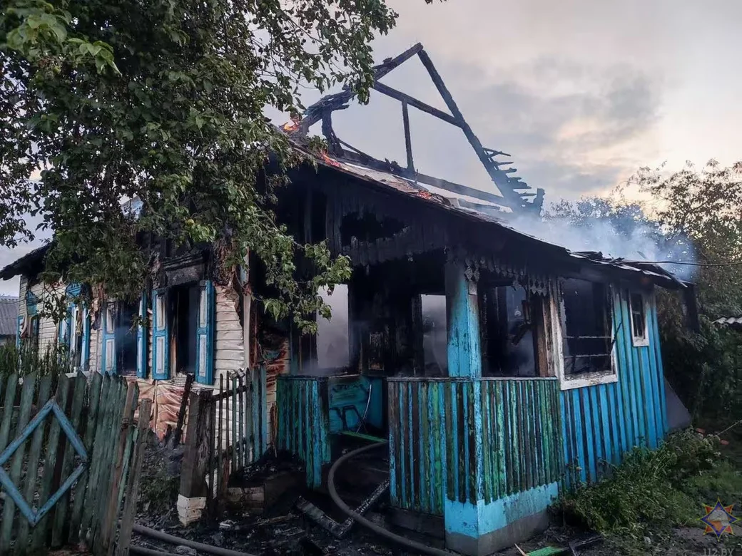 26 июня 2026 года. Пожар в аг. Жорновка Осиповичского района. Фото: МЧС. 