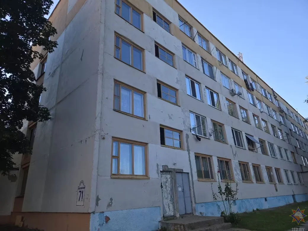 18 июля 2026 года. Пожар а общежитии на проспекте Пушкинском в Могилеве. Фото: МЧС.