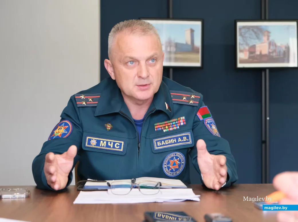 23.07.2026. Бобруйск. Пресс-конференция начальника Бобруйского горрайотдела по ЧС Андрея Бабина с
