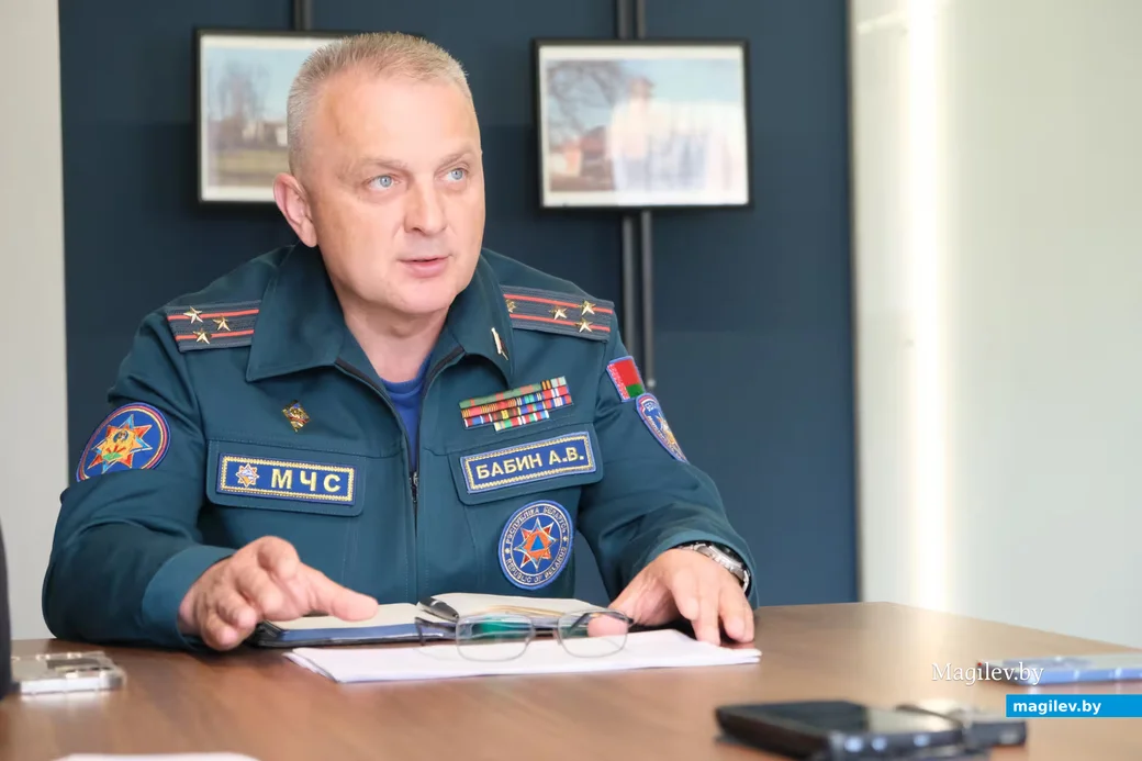 23.07.2026. Бобруйск. Пресс-конференция начальника Бобруйского горрайотдела по ЧС Андрея Бабина с