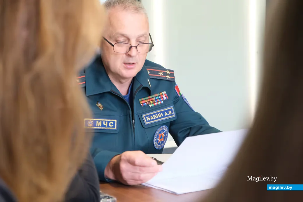 23.07.2026. Бобруйск. Пресс-конференция начальника Бобруйского горрайотдела по ЧС Андрея Бабина с