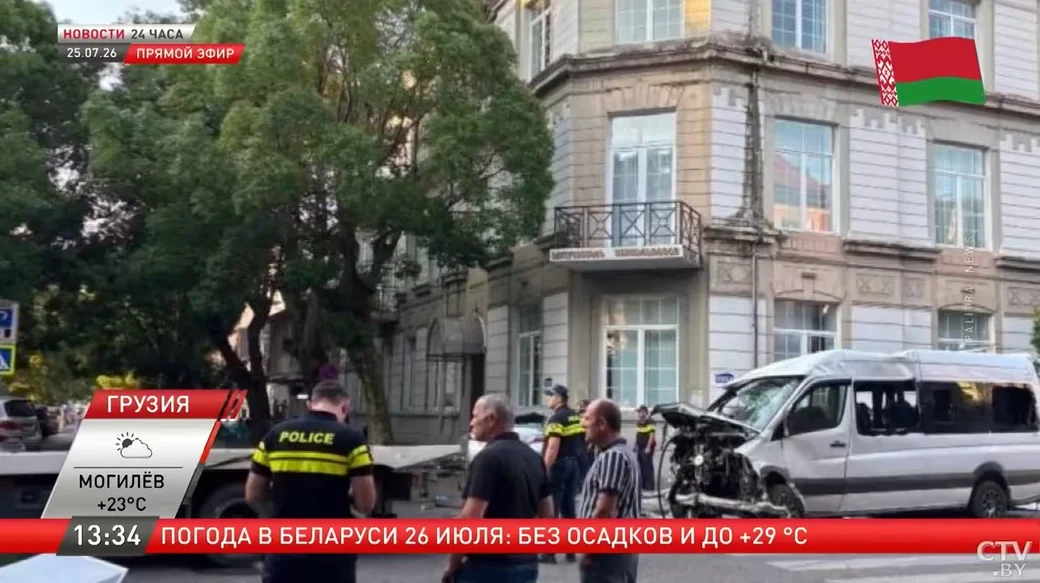  25 июля 2026 года. ДТП в Батуми, Грузия. Кадр телеканала СТВ.