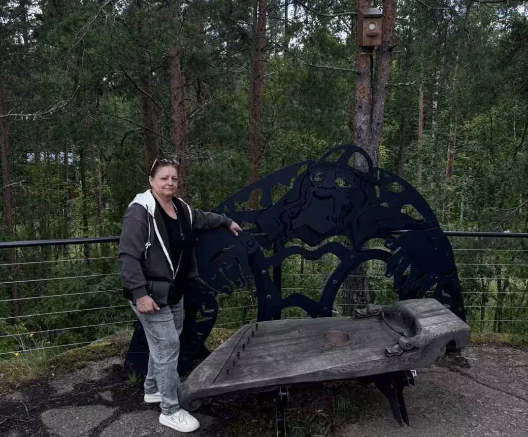 Наталья Лукьянчик на горе Сампо в Карелии.