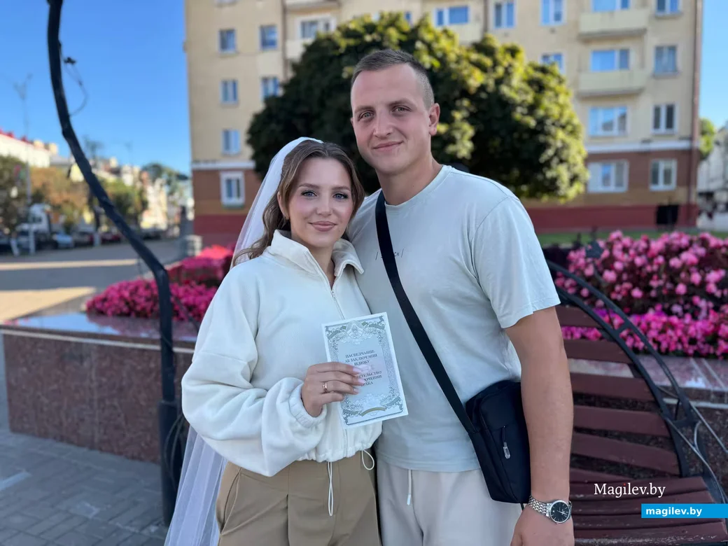 28.08.2026. Могилев. ЗАГС. Свадебная пара недели: Таяна и Николай Леньковы.
